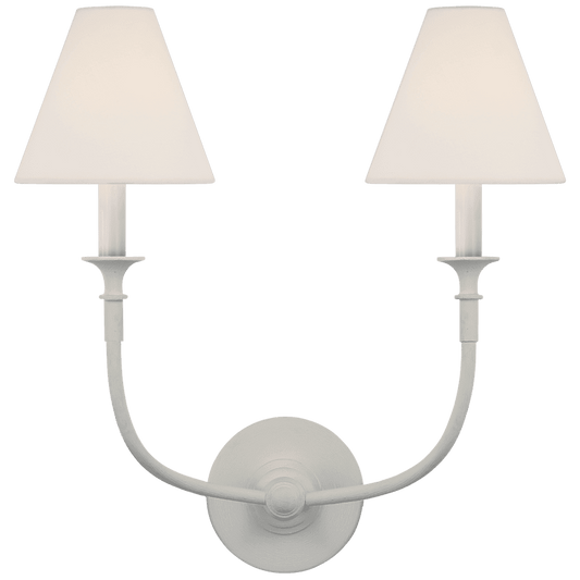 Visual Comfort Signature Piaf Double Wall Sconce Plaster White