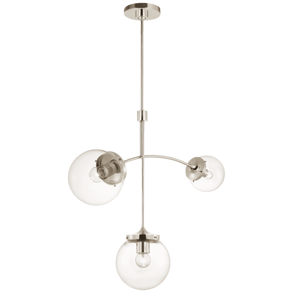 Visual Comfort Signature Prescott Small Chandelier Polished Nickel