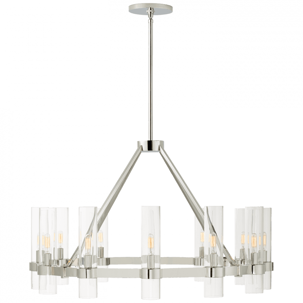Visual Comfort Signature Presidio Medium Chandelier Polished Nickel