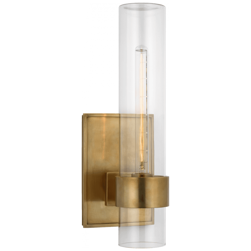 Visual Comfort Signature Presidio Outdoor Sconce Hand-Rubbed Antique Brass