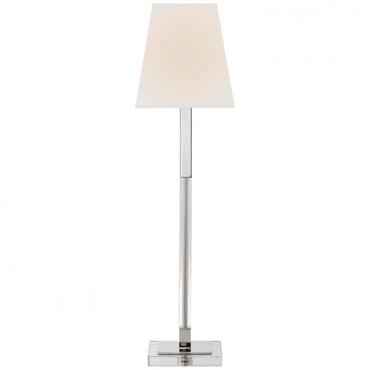 Visual Comfort Signature Reagan Buffet Lamp Polished Nickel and Crystal
