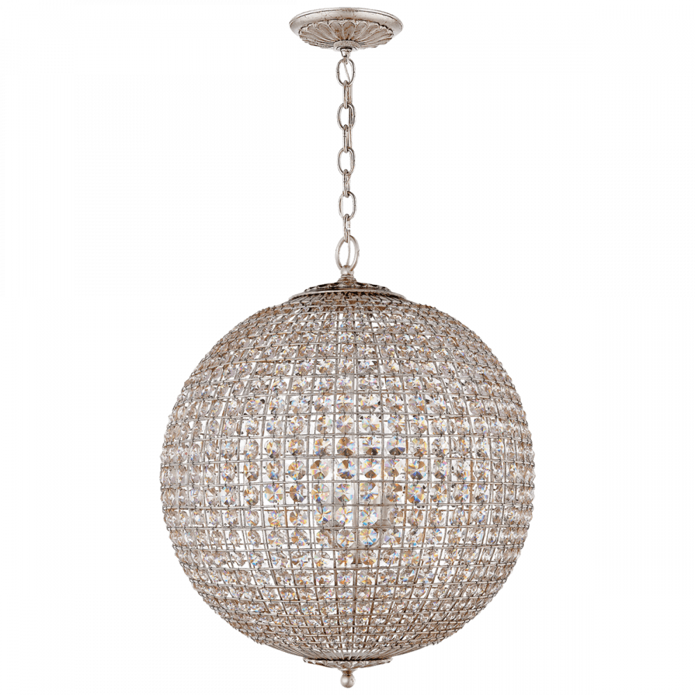 Visual Comfort Signature Renwick Sphere Chandelier Burnished Silver Leaf