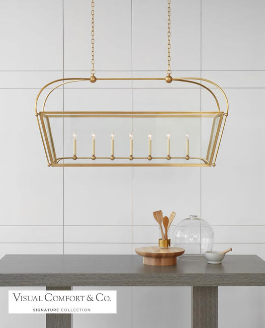 Visual Comfort Signature Riverside Linear Chandelier Polished Nickel