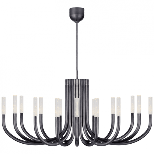 Visual Comfort Signature Rousseau Large Oval Chandelier Polished Nickel