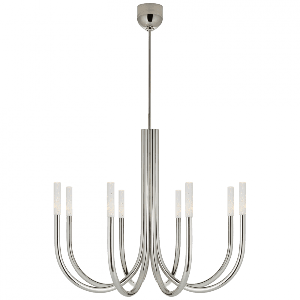 Visual Comfort Signature Rousseau Medium Chandelier Polished Nickel