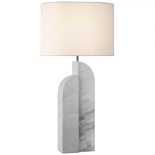 Visual Comfort Signature Savoye Large Left Table Lamp White Marble