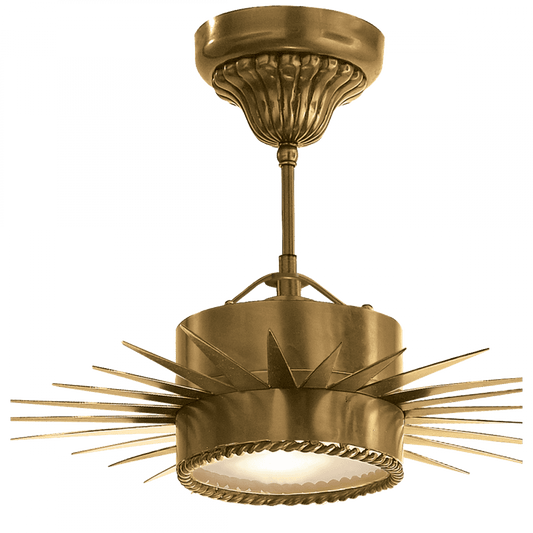 Visual Comfort Signature Soleil Semi-Flush Mount Hand-Rubbed Antique Brass