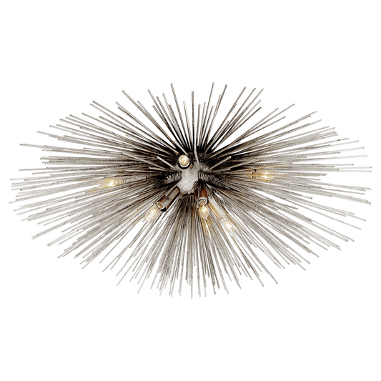 Visual Comfort Signature Strada Flush Mount Burnished Silver Leaf