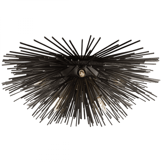 Visual Comfort Signature Strada Flush Mount Aged Iron