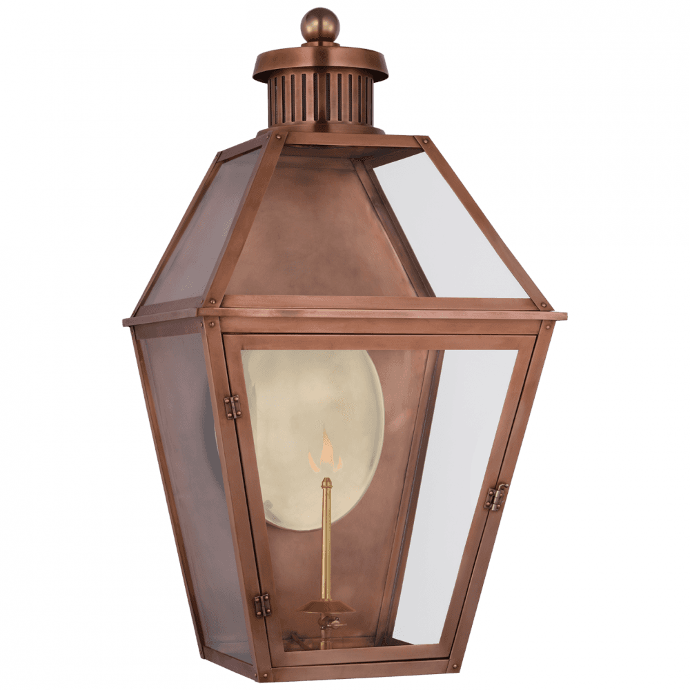 Visual Comfort Signature Stratford Large 3/4 Gas Wall Lantern Soft Copper