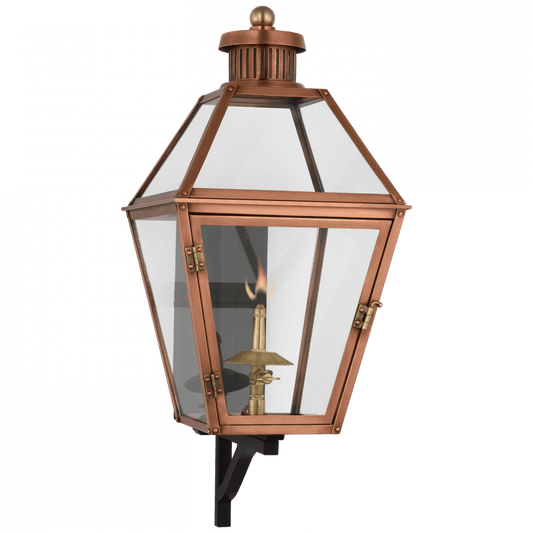 Visual Comfort Signature Stratford Small Bracketed Gas Wall Lantern Soft Copper