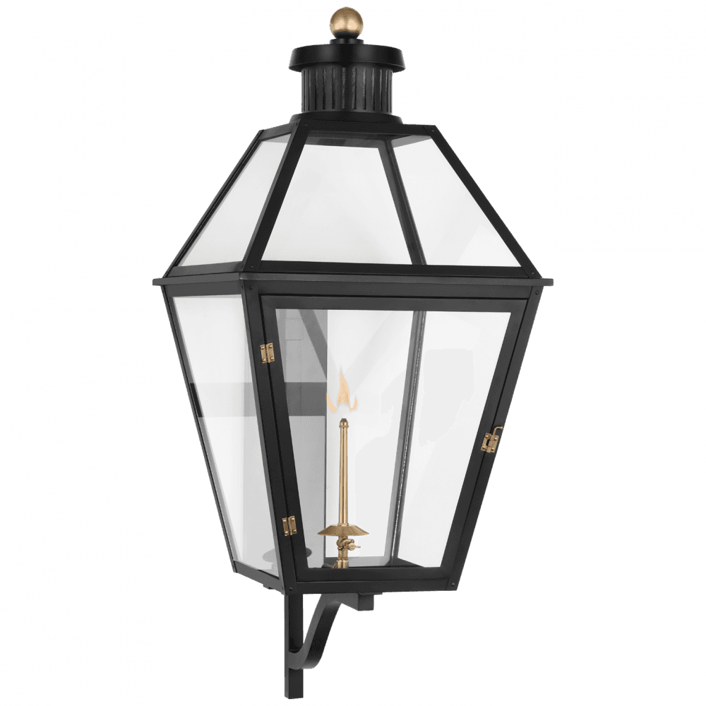 Visual Comfort Signature Stratford X-Large Bracketed Gas Wall Lantern Matte Black