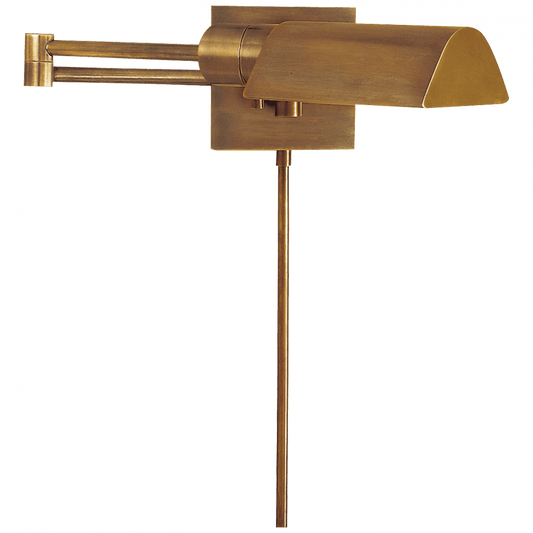 Visual Comfort Signature Studio Swing Arm Wall Sconce With Plug Hand-Rubbed Antique Brass