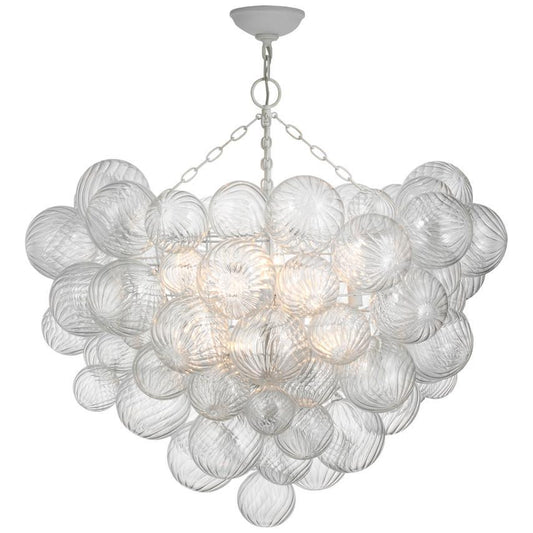 Visual Comfort Signature Talia 38 Plaster White and Clear Swirled Glass