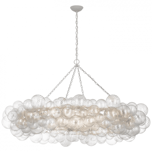 Visual Comfort Signature Talia 63 Plaster White and Clear Swirled Glass