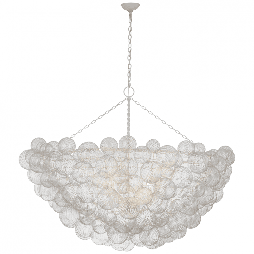 Visual Comfort Signature Talia 66 Plaster White and Clear Swirled Glass