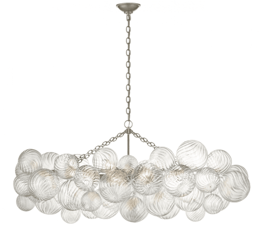 Visual Comfort Signature Talia Medium Linear Chandelier Burnished Silver Leaf