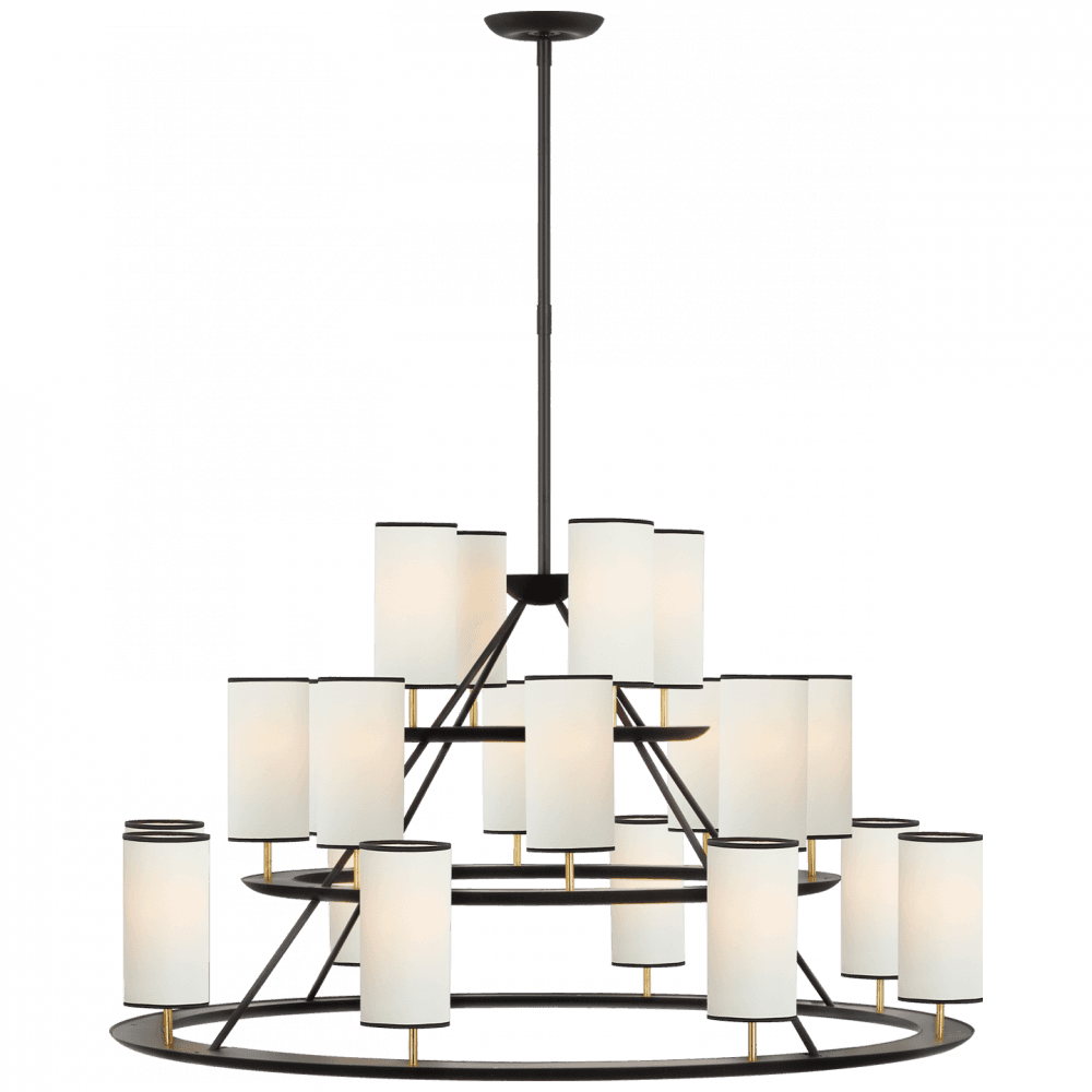 Visual Comfort Signature Trevi X-Large 3-Tier Chandelier Matte Black and Gild