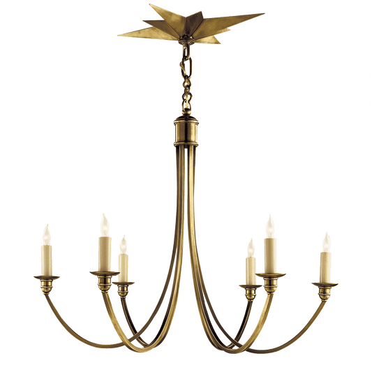 Visual Comfort Signature Venetian Chandelier Hand-Rubbed Antique Brass