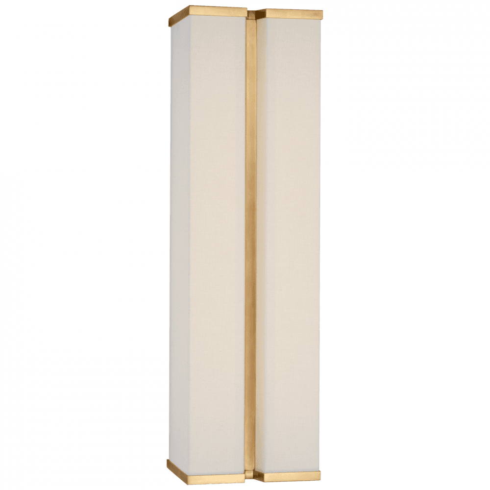 Visual Comfort Signature Vernet 18 Hand-Rubbed Antique Brass and Linen