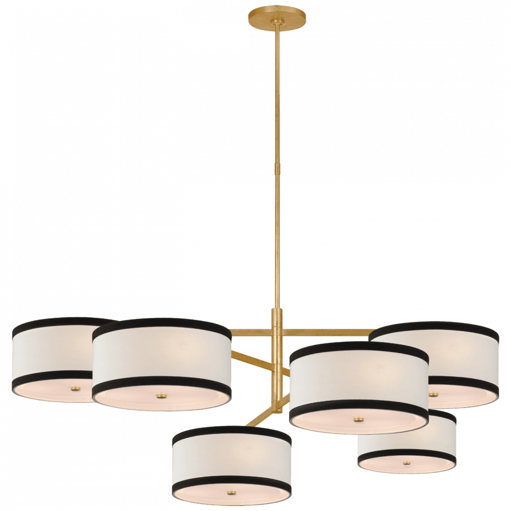 Visual Comfort Signature Walker Grande Offset Chandelier Gild