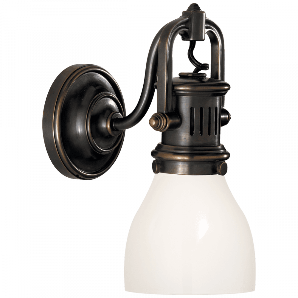 Visual Comfort & Co. Signature Collection Yoke Suspended Wall Sconce, 1-Light, Bronze, 10.25"H (SL 2975BZ-WG 28WQZ)