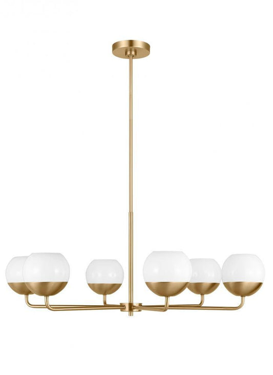 Visual Comfort Studio Alvin 6 Light Chandelier Satin Brass