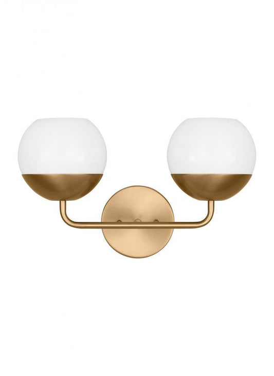 Visual Comfort Studio Alvin 2 Light Bath Wall Sconce Satin Brass