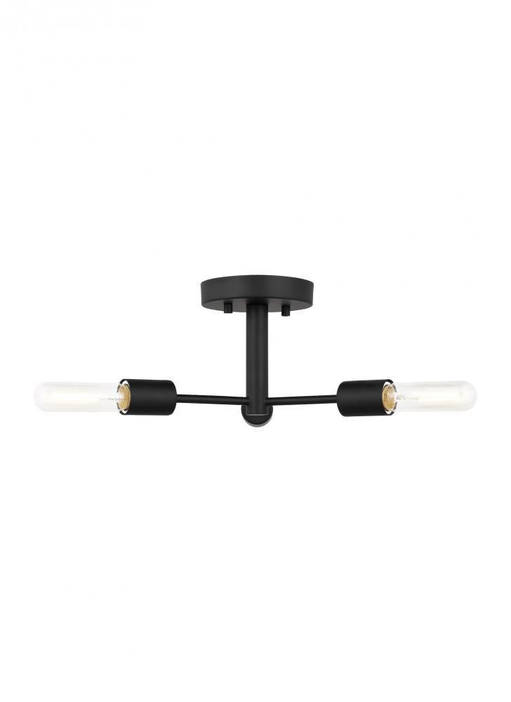 Visual Comfort Studio Axis 3 Light LED Semi-Flush Mount Midnight Black