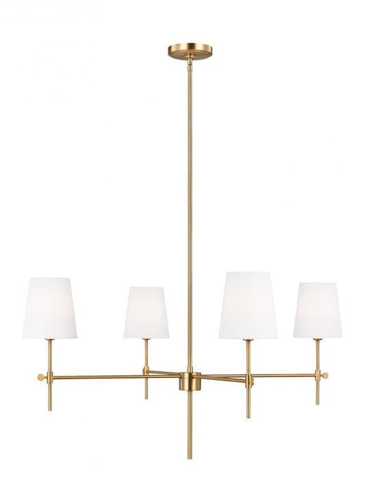 Visual Comfort Studio Baker 4 Light Large Chandelier Satin Brass