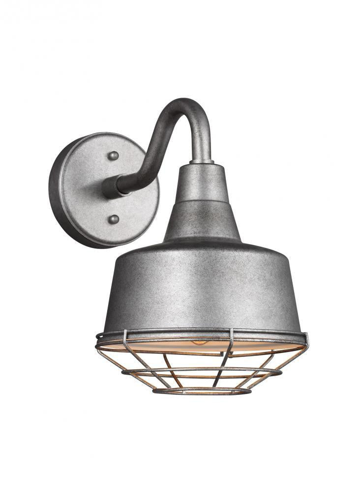 Visual Comfort Studio Barn Light Small Cage Outdoor Wall Sconce Weathered Pewter