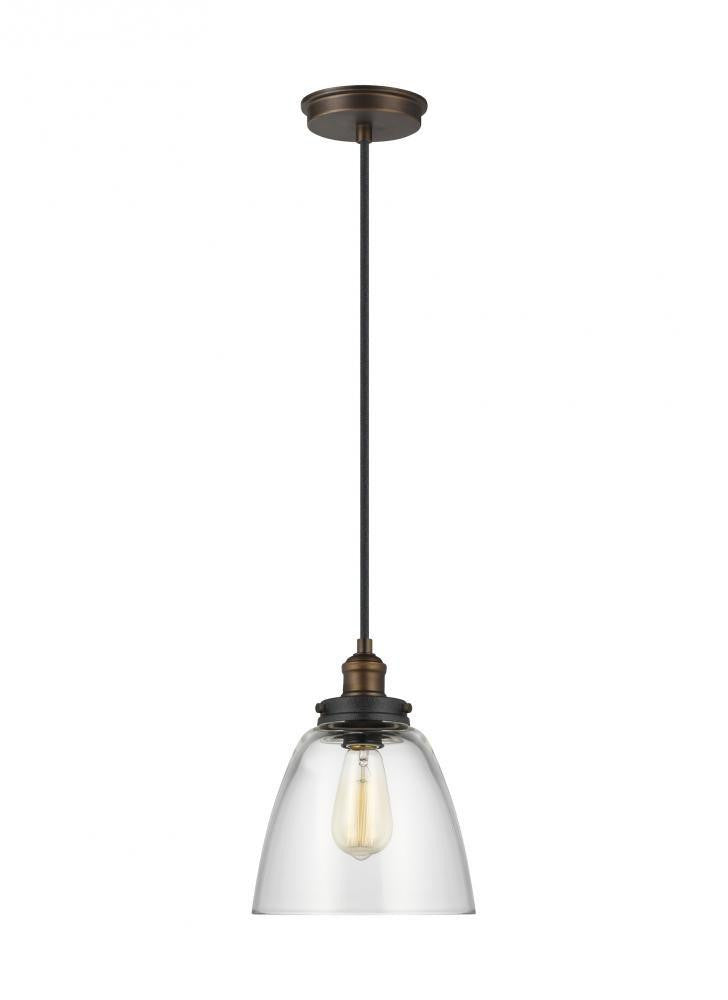 Visual Comfort Studio Baskin Dome Pendant Painted Aged Brass / Dark Weathered Zinc