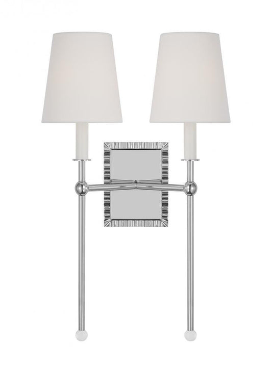 Visual Comfort Studio Baxley Double Wall Sconce Polished Nickel