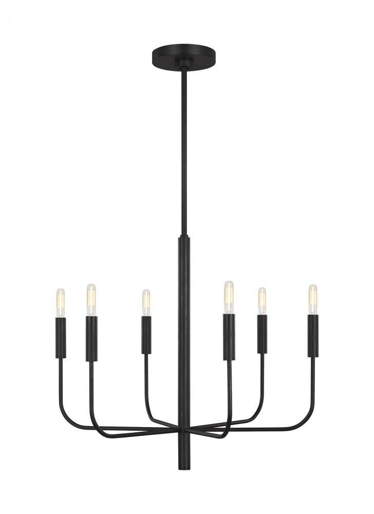 Visual Comfort Studio Brianna 6 Light Small Chandelier Aged Iron