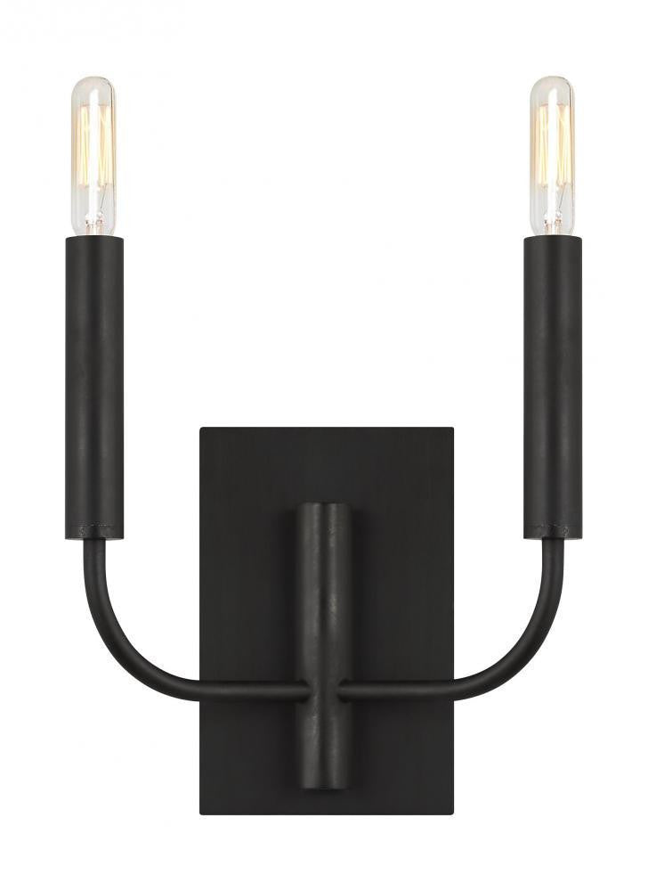 Visual Comfort Studio Brianna Double Wall Sconce Aged Iron