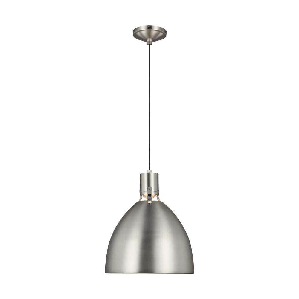 Visual Comfort & Co. Studio Collection Brynne Pendant, 1-Light, LED, Satin Nickel, 16.5"W (P1443SN-L1 706U5JA)