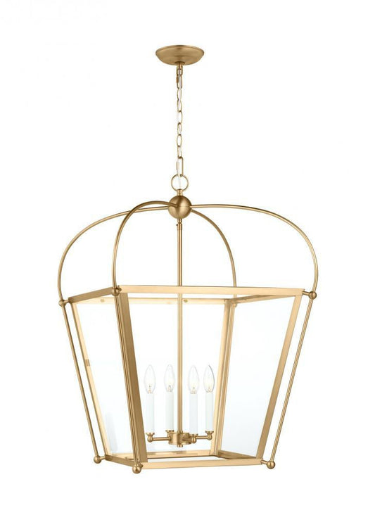 Visual Comfort Studio Charleston Medium 4 Light Lantern Satin Brass
