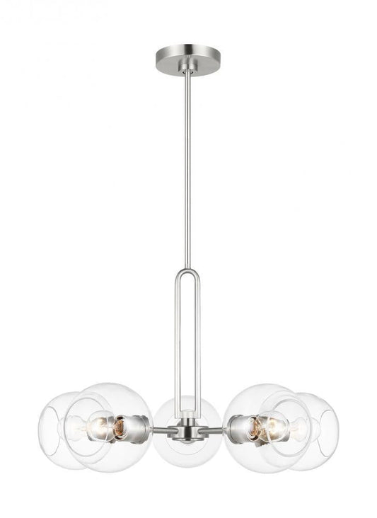 Visual Comfort Studio Codyn 5 Light Medium LED Chandelier Brushed Nickel