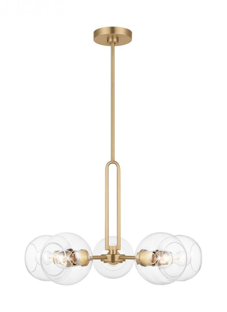 Visual Comfort Studio Codyn 5 Light Medium LED Chandelier Satin Brass