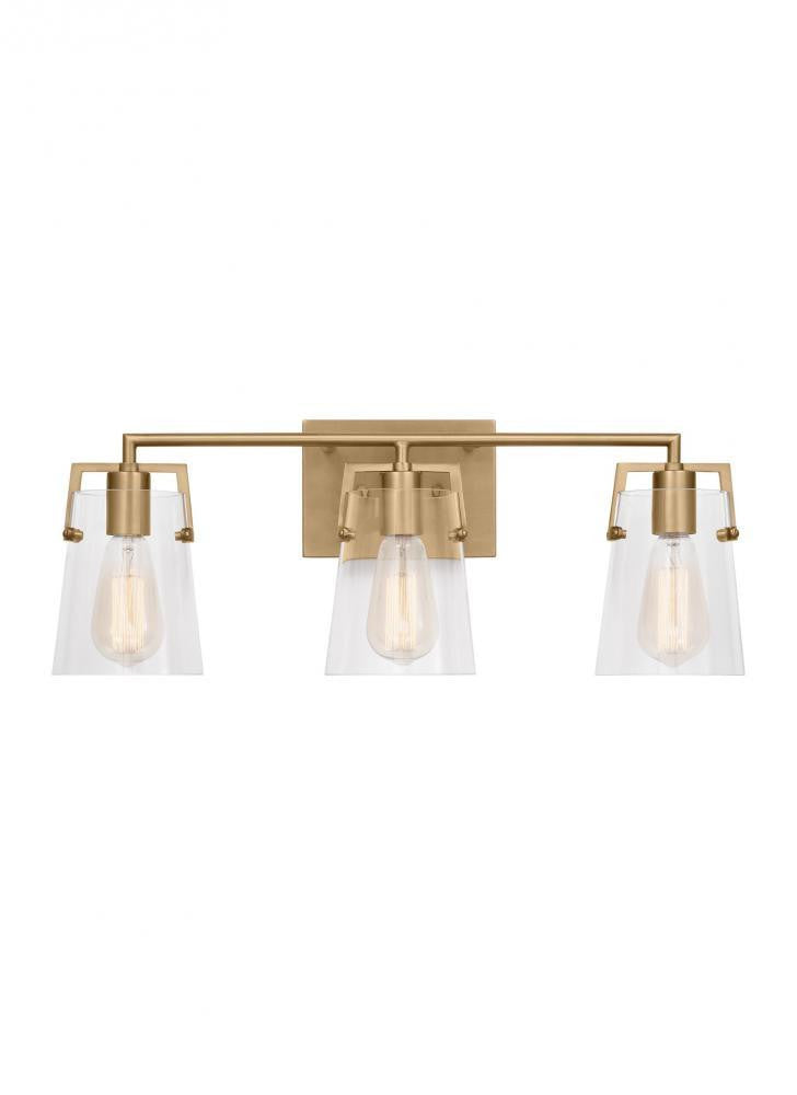 Visual Comfort Studio Crofton 3 Light Vanity Light Satin Brass