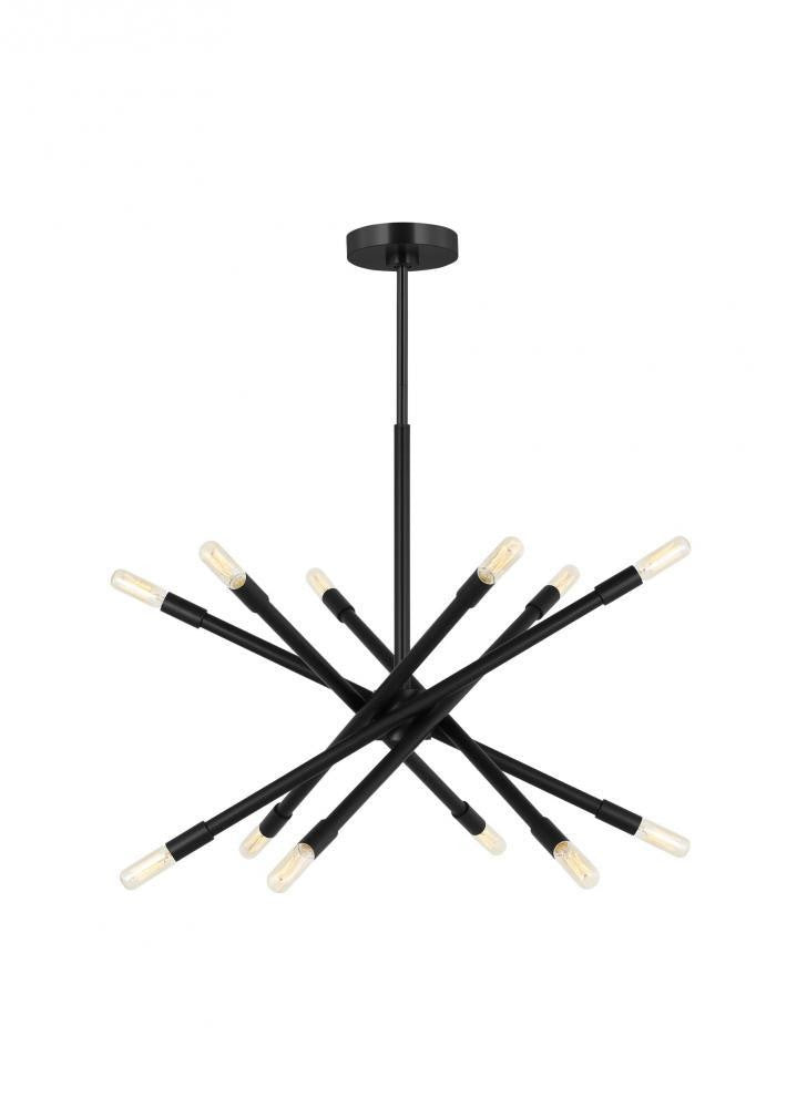 Visual Comfort Studio Eastyn 12 Light Medium Chandelier Midnight Black