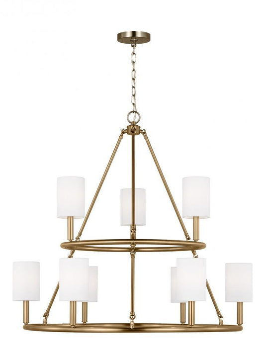Visual Comfort Studio Egmont 9 Light Extra Large Chandelier Satin Brass
