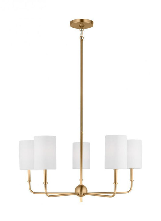 Visual Comfort Studio Foxdale 5 Light Chandelier Satin Brass