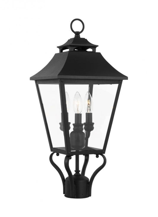 Visual Comfort Studio Galena Small Post Lantern Textured Black