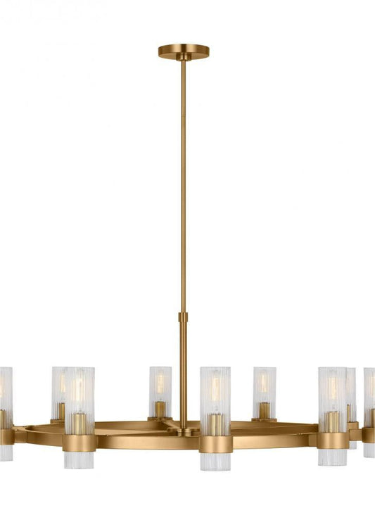 Visual Comfort Studio Geneva 8 Light Large Chandelier Burnished Brass