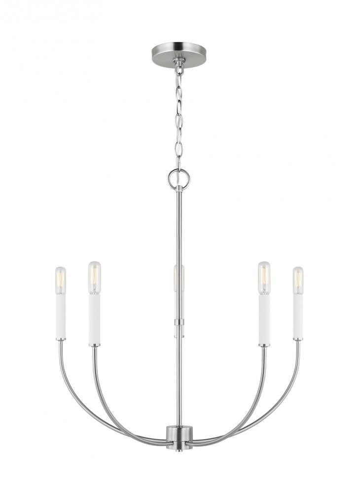 Visual Comfort Studio Greenwich 5 Light LED Chandelier Brushed Nickel