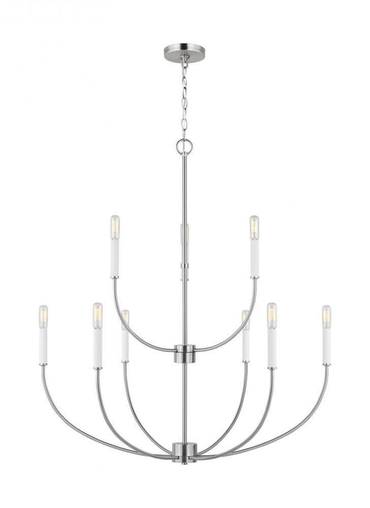 Visual Comfort Studio Greenwich 9 Light Chandelier Brushed Nickel