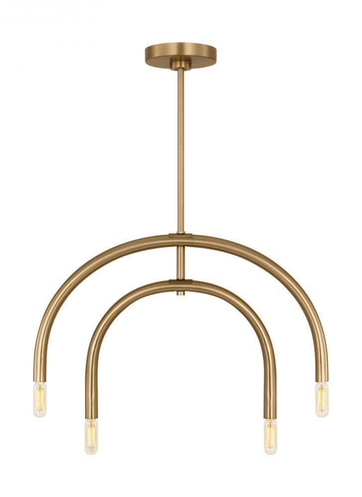 Visual Comfort Studio Hadden 4 Light Medium Chandelier Satin Brass