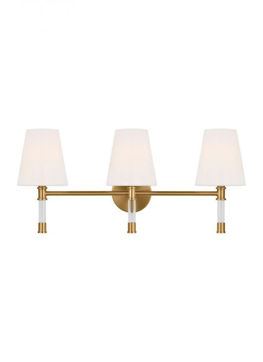 Visual Comfort Studio Hanover 3 Light Vanity Light Burnished Brass
