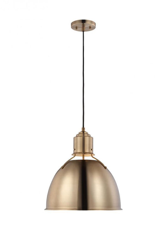 Huey Medium Pendant - Satin Brass LED
